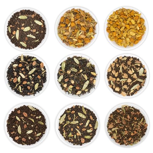 VAHDAM, Assorted Chai Tea Sampler (10 Teas, 50+ Servings) Indian Exotic Chai Tea Blends with 100% Natural Ingredients | Loose Leaf Tea Sampler | Tea Variety Pack | Tea Gift Set, Gifts for Women & Men