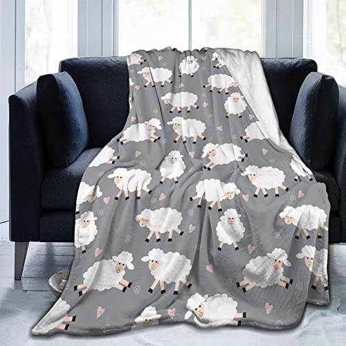 Gbuzozie Fleece Blanket Cute Sheep Lightweight Ultra-Soft Micro Throw Blanket for Sofa Couch Bed Camping Travel - Super Soft Cozy Microfiber Blanket 50'X40'