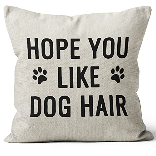 M-Qizi Funny Throw Pillows Cover - Dog Throw Pillow, Dog Owner Gifts, 18x18 Pillow Cover, Dog Owner Gifts for Women, Dog Home Decor, Dog Decor