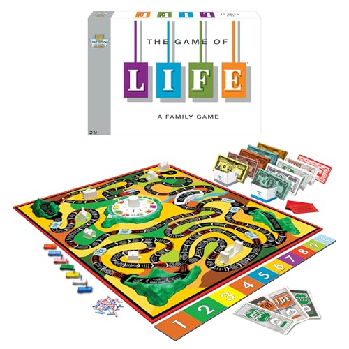 The Game Of Life With 1960 Artwork & Gameplay, Winning Moves Games USA, Classic Game: Original 1960's Version, Spinner, Mountains, Insurance, Career Options, Marriage, etc. 3-4 Players Age 10+