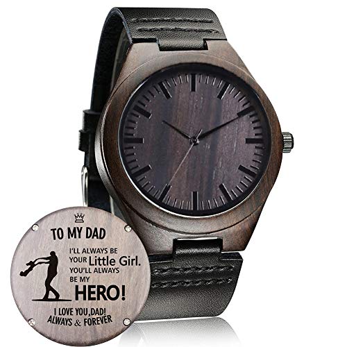 WASTIME Wooden Watch for Men Women, Stylish Chronograph Military Casual Calendar Wood Watches (C- for Dad from Daughter)