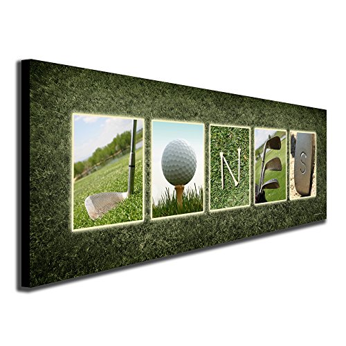 SM Block Mount - Personalized Golf Name Art - Perfect and unique customized gift for the golfer or golf enthusiast