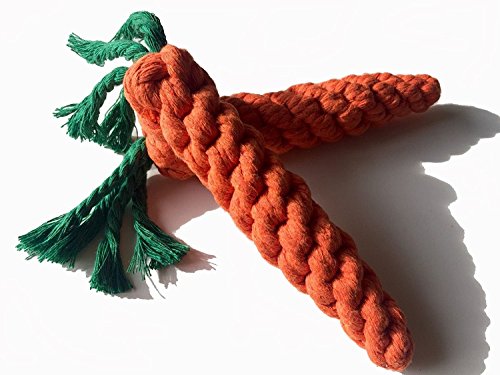 Reelok Pet Dog Puppy Cat Chewing Rope Carrot Shaped Molar Cotton Knot Clean Teeth Healthy Teeth Chew Fun Toy Easter Toy by Reelok