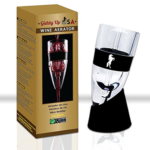 Wine Air Aerator With Stand, Gift Box, and Velvet Travel Pouch..