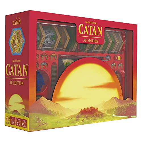 CATAN 3D EDITION Board Game - Immersive 3D Terrain, Hand-Painted Tiles, and Classic Gameplay! Family Game for Kids & Adults, Ages 12+, 3-4 Players, 60-90 Min Playtime, Made by CATAN Studio