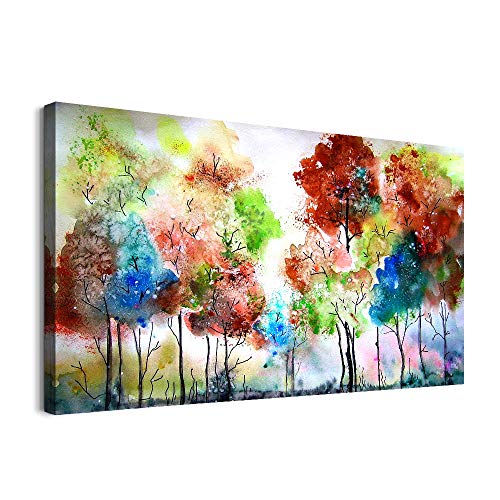 Canvas Wall Art for Bedroom Wall decor for Living Room family kitchen Decoration bathroom Watercolor forest abstract paintings Giclee Print Modern Home decorations Ready to Hang pictures-12x16 inches