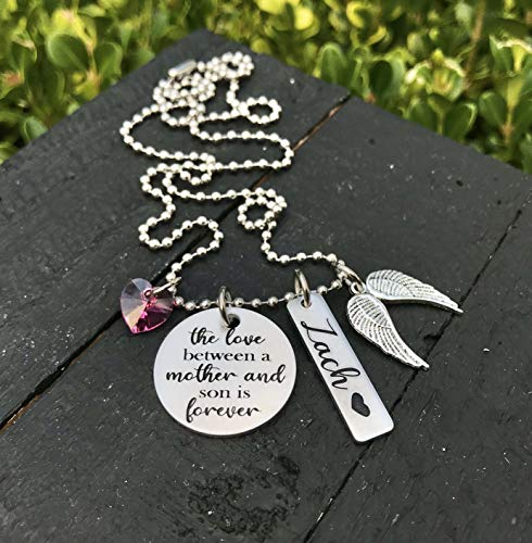 The Love Between A Mother And Son Is Forever Memorial Necklace | Loved One Memorial Jewelry | Son Memorial Jewelry | Loss Of A Son Jewelry | Sympathy Gift