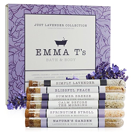 Emma T's Lavender Bath Salts for Women - Best Birthday Gifts for Women - 6 Baths - Just Lavender Collection