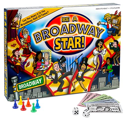BE A BROADWAY STAR! - The Classic Theater and Musical Trivia Board Game That Puts You in The Spotlight | Party Game for Theater Lovers | Holiday Broadway Gift | 2-6 Players | for All Ages 8+