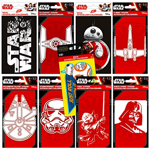 Ultimate Disney Star Wars Stickers Set - Premium 9 Pack Star Wars Decal Bundle Star Wars Stickers for Laptops, Walls, Cars, and More (Star Wars Stickers for Kids, Star Wars Party Decorations).