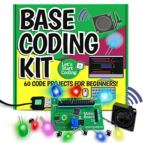 Base Kit Computer Coding Game for Kids 8-12+ and Teens to Learn Code & Electronics. Great STEM Gift for Boys & Girls for Real C++ Coding with over 60 Projects Included.
