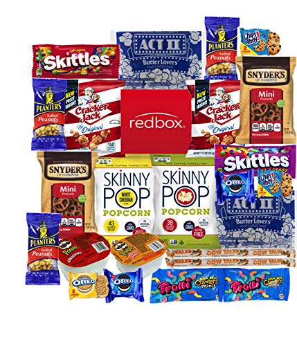 Ultimate Movie Night Care Package Full of Delicious Snacks and Redbox Rental Code