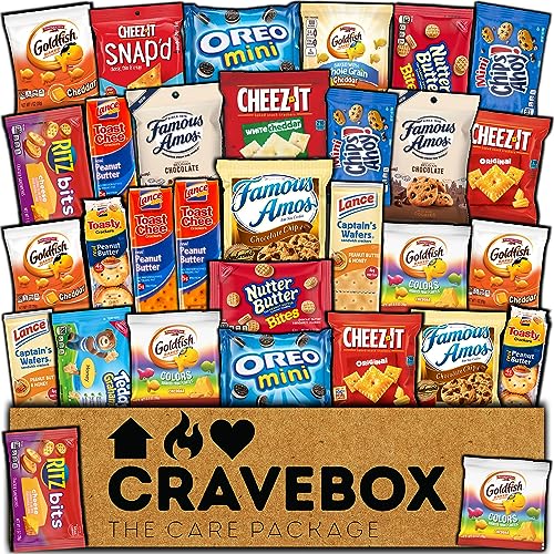 CRAVEBOX Cookies and Crackers Snack Box Variety - Halloween - College Back to School