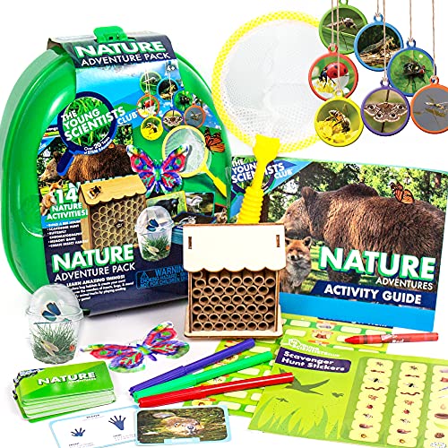 The Young Scientists Club Nature Adventure Pack by Horizon Group USA, Nature Kit for Kids, Includes Hands-On Guide, 14+ Activities, Reusable Backpack, 42-Piece Card Game, Scavenger Hunt & More, Multi
