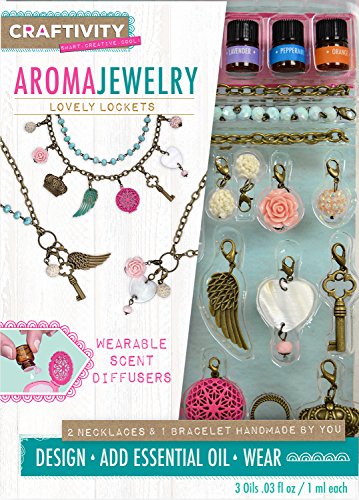 CRAFTIVITY AromaJewelry Lovely Lockets - Essential Oil Jewelry Making Kit