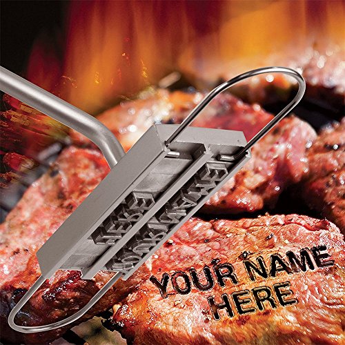 willway BBQ Meat Branding Iron with Changeable Letters Personalized Barbecue Steak Names Press Tool for Grilling Valentine for Gifts