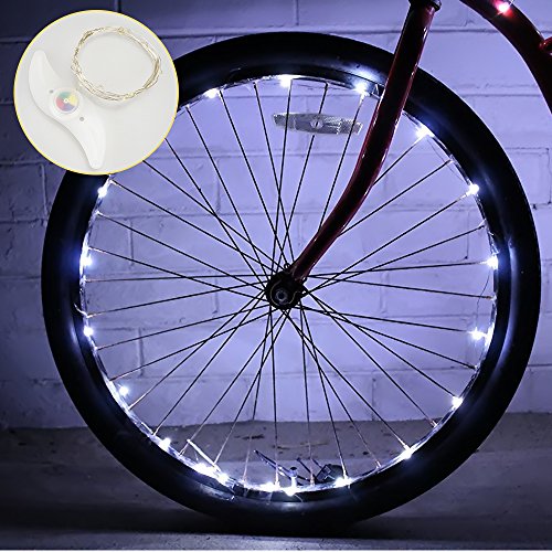Cooco Halloween Outdoor Toys for 5-14 Year Old Boy, Christmas Xmas Stocking Stuffers Stocking fillers Bike Accessories Bike Wheel Light for Teen Boys Gifts for 5-14 Year Old Boys Birthday Gift White