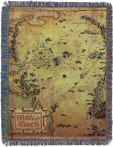 Northwest Lord of The Rings - The Hobbit Woven Tapestry Throw Blanket, 48' x 60', Middle Earth