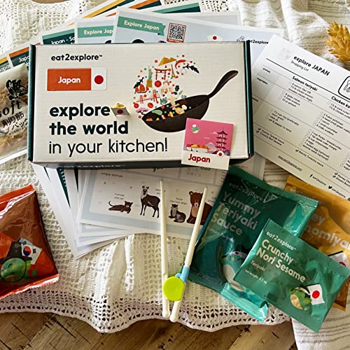 Eat2Explore Subscription Box - Explore the World Through Food/Box Includes 3 Kid-Friendly Recipes, Shopping List for Fresh Ingredients & Cooking Tools