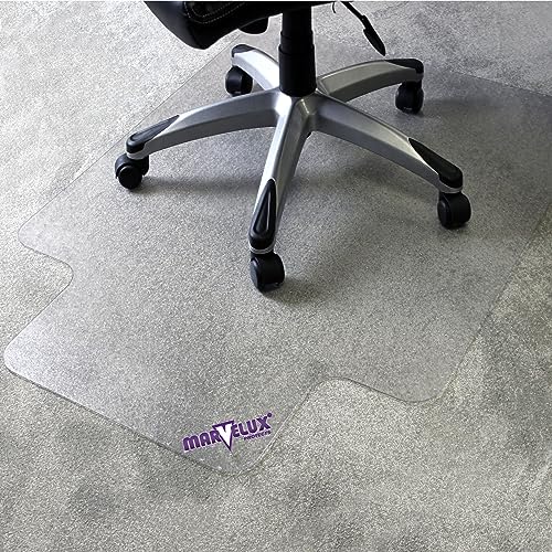 Marvelux Office Chair Mat for Carpeted Floors, Heavy Duty Polycarbonate for Medium Pile Carpets with Lip for Desks 36' x 48' Clear Office Chair Carpet Protector