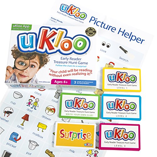 uKloo Early Reader Treasure Hunt Game – Award Winning Educational Scavenger Hunt Activity for New Readers - Picture Dictionary, Clue/Flash Cards – Gifted & ADHD, Homework/Homeschool