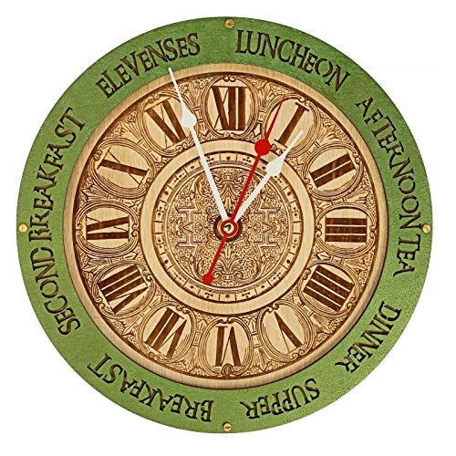 Meal Times Large Wooden Wall Clock unique Handcrafted home decor, personalized custom gift, housewarming design present, kitchen victorian vintage style, meal planning, living room decorative art