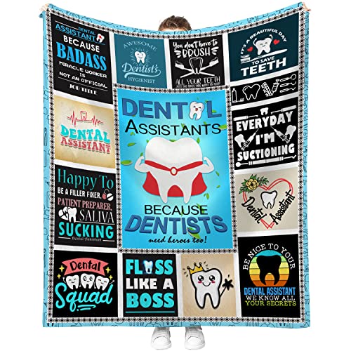 ALBRINT Dental Hygenist Gift, Dental Assistants Gifts, Dental Hygienist Gift Blanket, Dental Hygienist Gifts for Women, Gifts for Dentist, Gifts for Dental Assistant Brithday