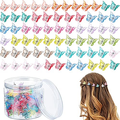 100 Pieces Butterfly Hair Clips Butterfly Clips for Hair 90s Girls Butterfly Clips Mini Hair Clips Butterfly with Box Mini Butterfly Clips Cute Clips Hair Accessories for Women (Clear Color)