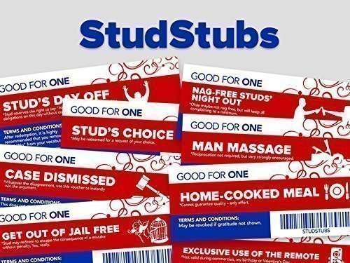 Stud Stubs - Valentine's Day Love Vouchers for Men - Love Coupons for Him - Anniversary or Birthday Gifts for Man