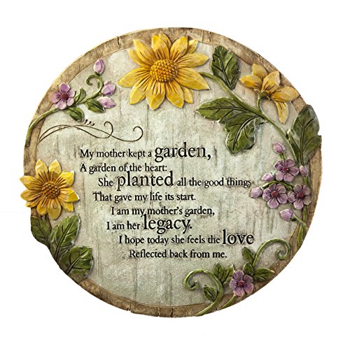 Evergreen Memorial Stones | My Mother Kept a Garden | 12 Inches Wide | Remembrance Décor for Homes, Lawn and Garden | Outdoor or Indoor