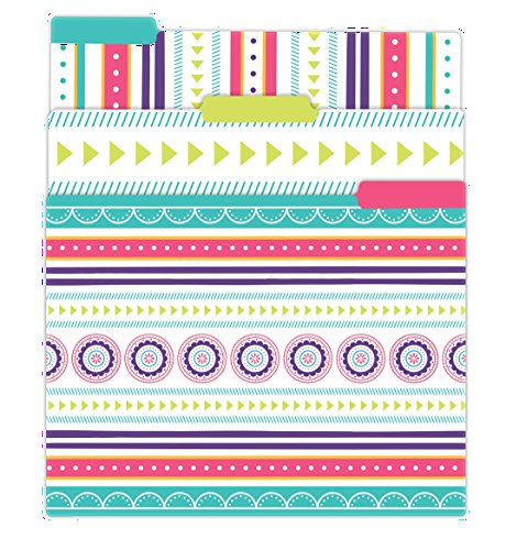 bloom daily planners Decorative File Folders - Set of Six Letter Size (8.5” x 11”) Organizers, 1/3 Cut Tabs - Assorted Designs - Medallions