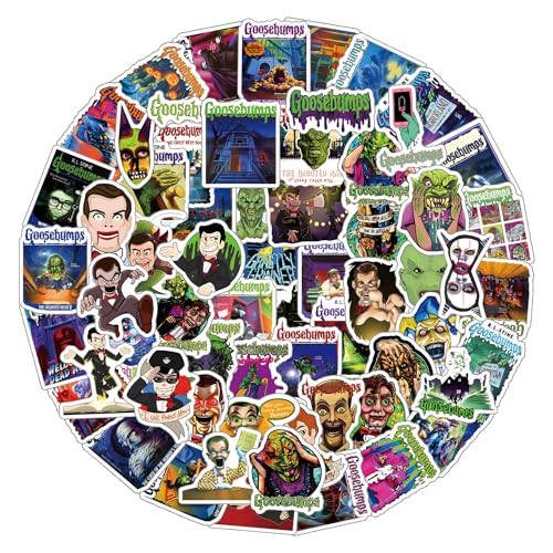 65 PCS Goosebumps Stickers Horror Thriller Aesthetic Waterproof Vinyl Sticker for Water Bottle Laptop Phone Scrapbooking Journaling for Adults Teens Kids for Party Supply Favor Decor