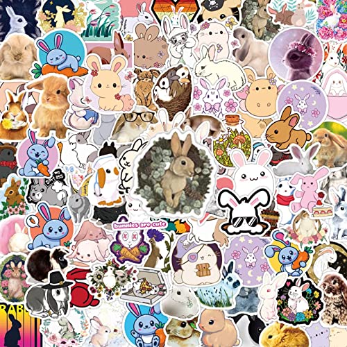 100 PCS Cute Bunny Stickers Funny Rabbit Stickers for Kids Teens Easter Bunny Stickers for Skateboard Phone Case Water Bottles Laptop Luggage