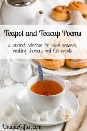 Teapot and Teacup poems - a perfect collection for baby showers, wedding showers and fun events.