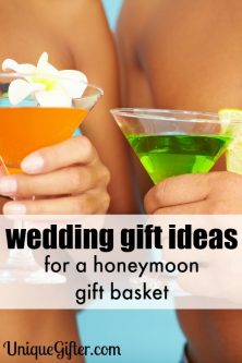 This is a super creative wedding gift - there are so many honeymoon gift basket ideas in here I can't pick.