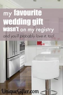 My favorite wedding gift wasn't on my registry, but it was so useful and so thoughtful! I bet you'll love it too. Anyone will love it and anyone can buy it!
