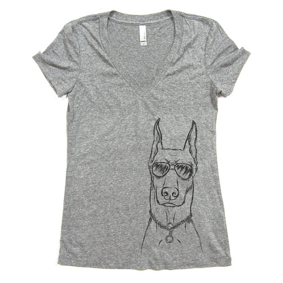 Doberman dog shirt gift idea for the letter D
