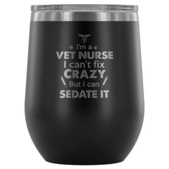 This wine glass is a fun gift ideas for veterinary office staff.