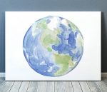 Earth art planet poster - gift ideas for the letter E