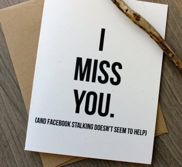 Miss you card great gift idea for long distrance friends