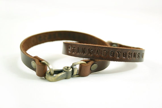 His and hers leather bracelets