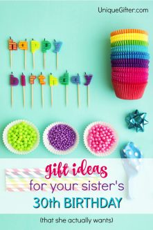 Gift ideas for your sister's 30th birthday | Milestone Birthday Ideas | Gift Guide for Sister| Thirtieth Birthday Presents | Creative Gifts for Women | 30th bday gifts for ladies | 30