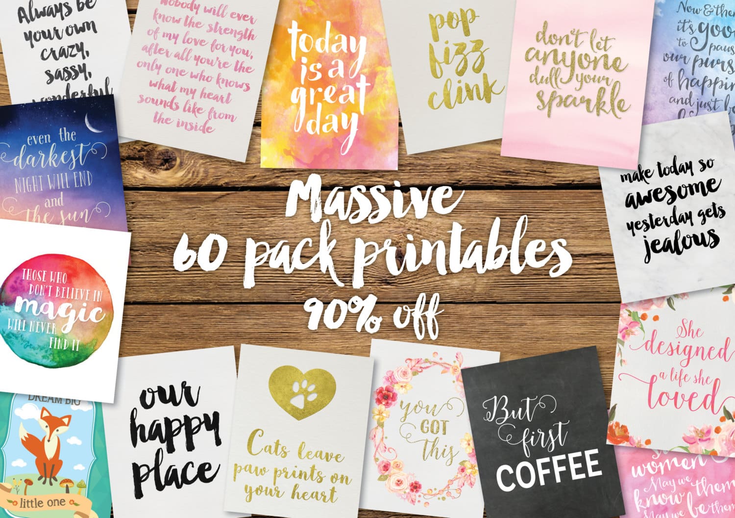 Frameable quote art cards
