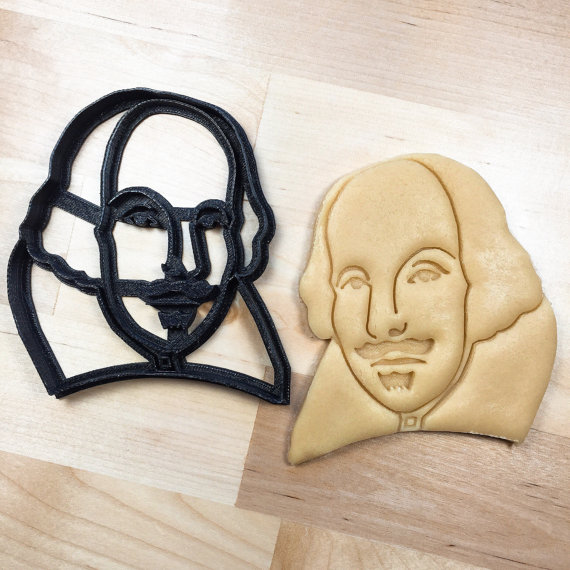 Gift ideas for Shakespeare lovers include this cookie cutter if they're a baker. 