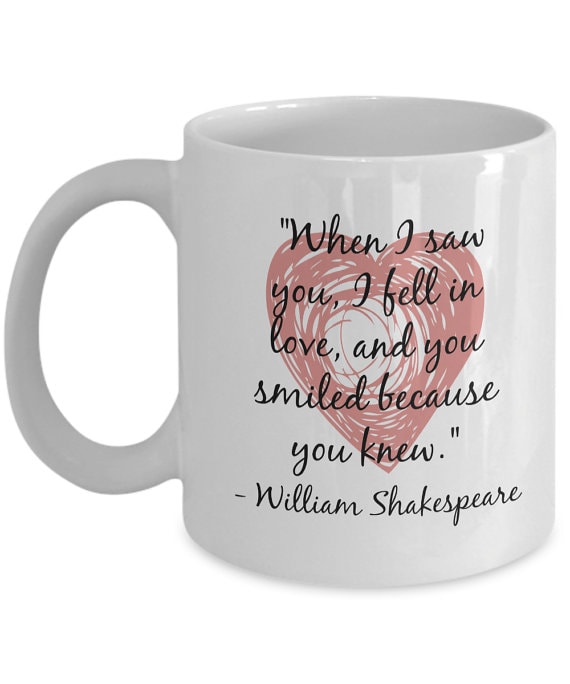 Gift ideas for Shakespeare lovers include ones that serve you coffee. 