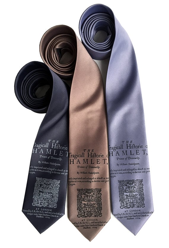 This necktie is perfect for gift ideas for Shakespeare lovers.
