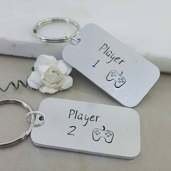 Super cute matching key chains are great for gamer valentine's gift ideas.