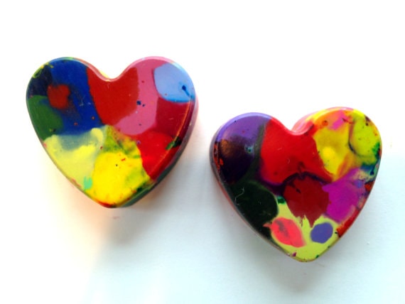 Heart shaped recycled crayons