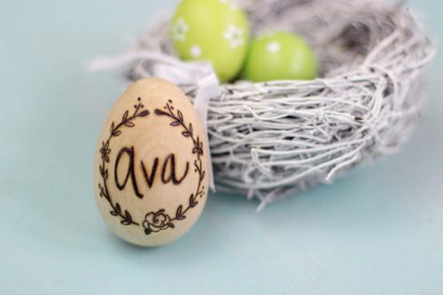 Personalized egg with a name on it