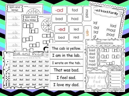 200 printable word families flashcards, worksheets, and activities download. 